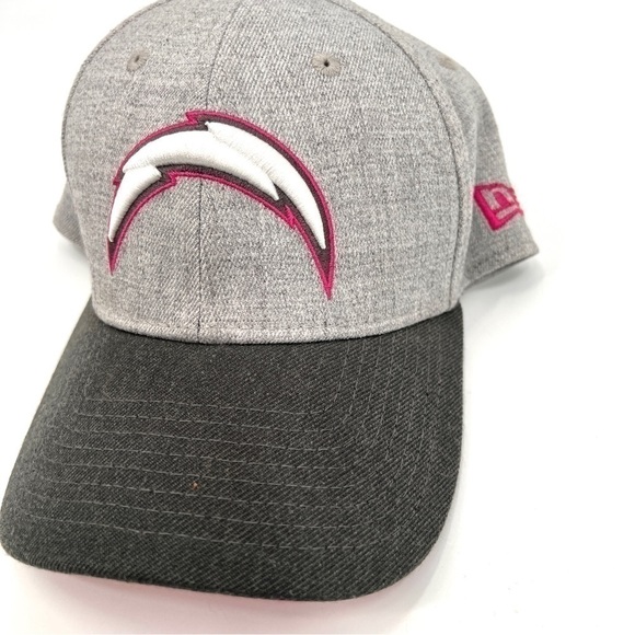 NEW ERA NFL Charger's Pink Breast Cancer Awareness Fitted Hat Size M/L - Picture 2 of 7